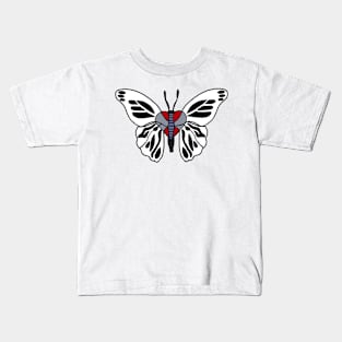 Butterfly Black, White & Gray Kids T-Shirt